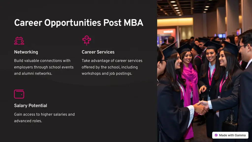 career opportunities post mba