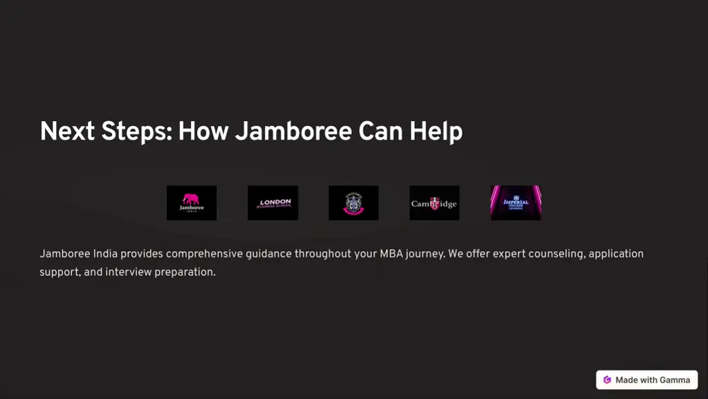 next steps how jamboree can help