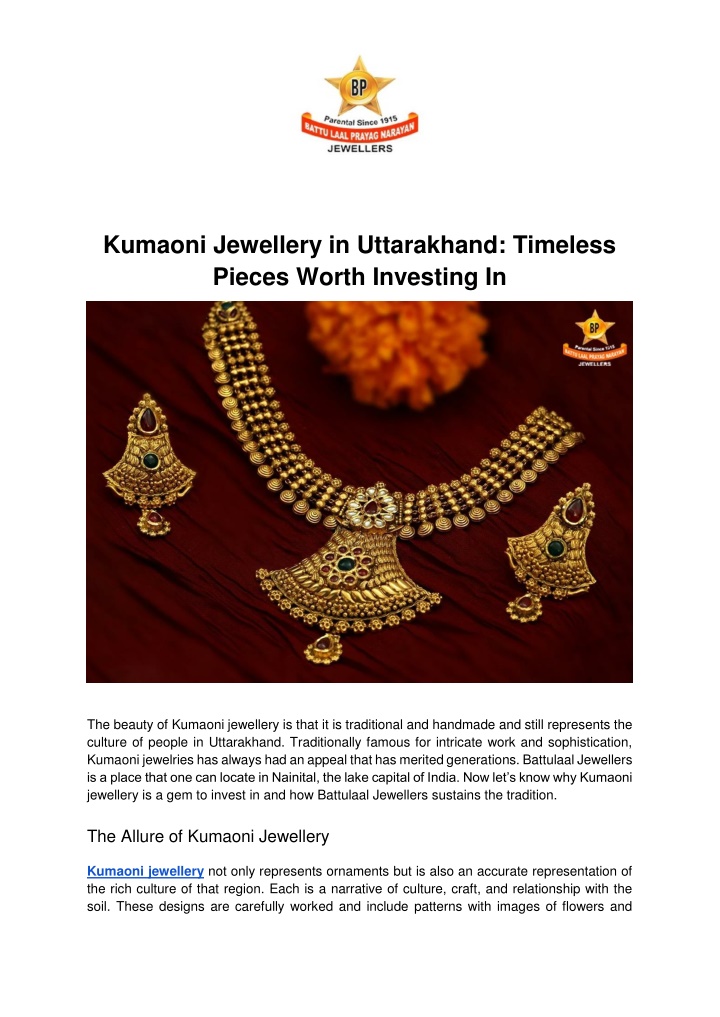 kumaoni jewellery in uttarakhand timeless pieces