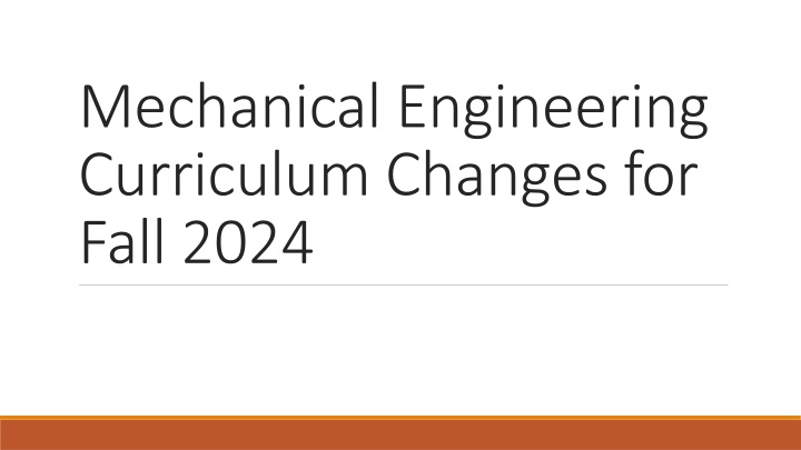 mechanical engineering curriculum changes