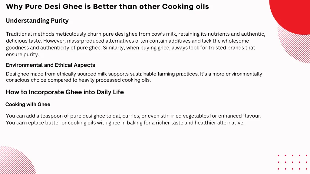 why pure desi ghee is better than other cooking