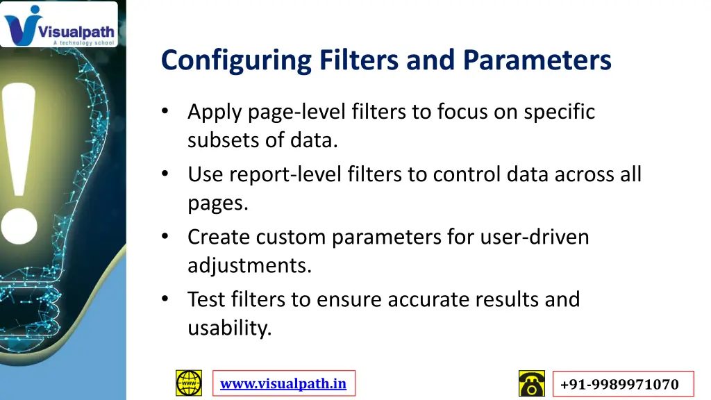 configuring filters and parameters