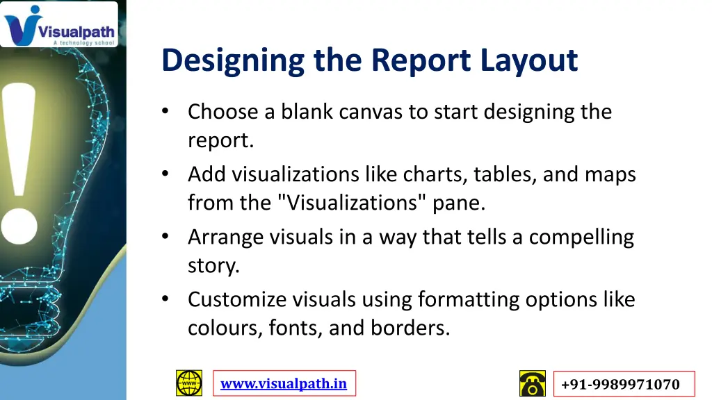 designing the report layout