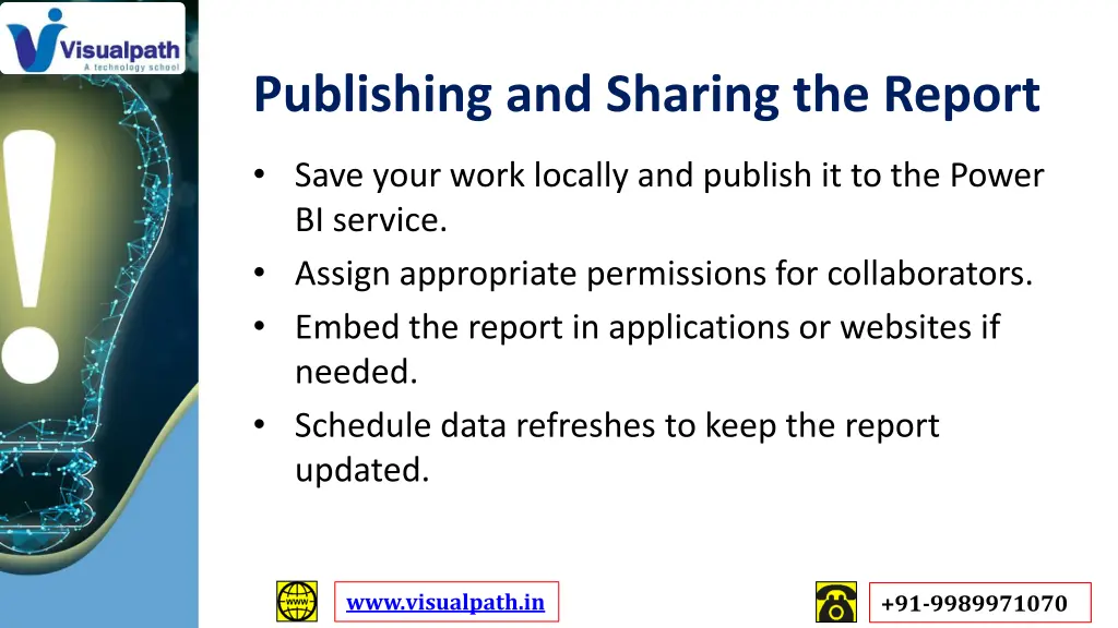 publishing and sharing the report