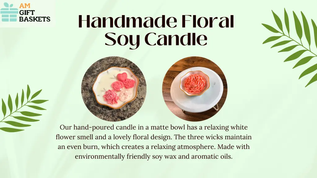 handmade floral soy candle