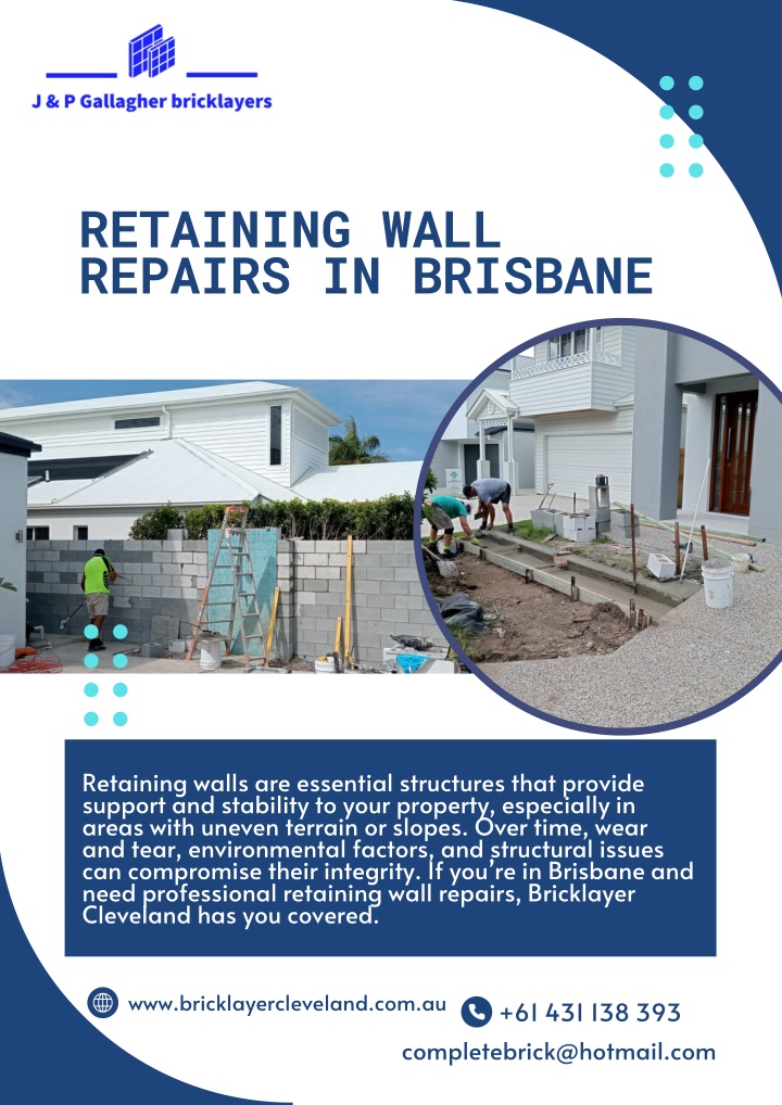 retaining wall repairs in brisbane