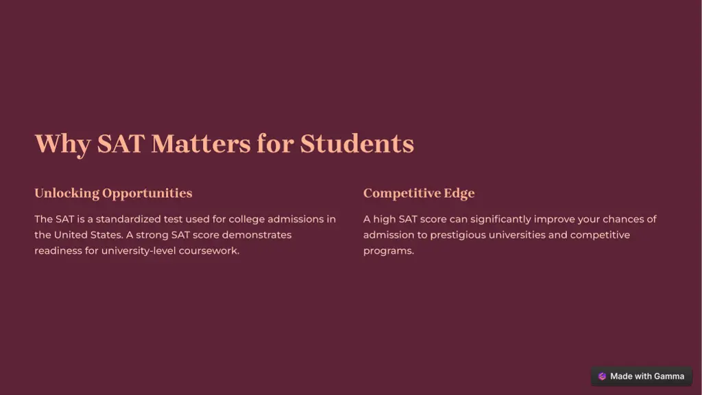 why sat matters for students