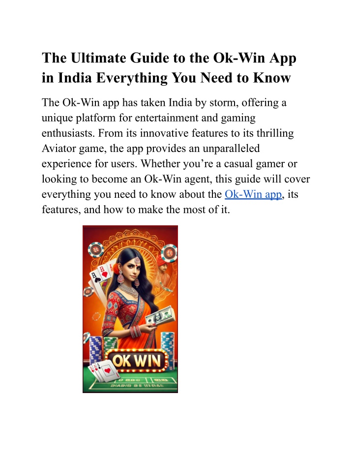 the ultimate guide to the ok win app in india