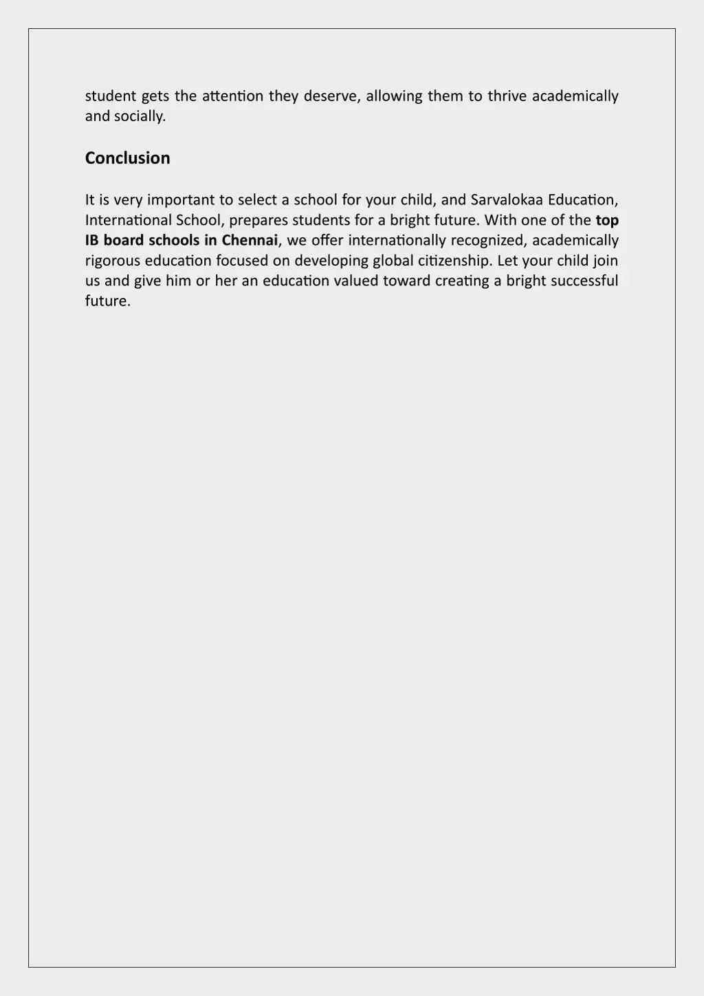student gets the attention they deserve allowing