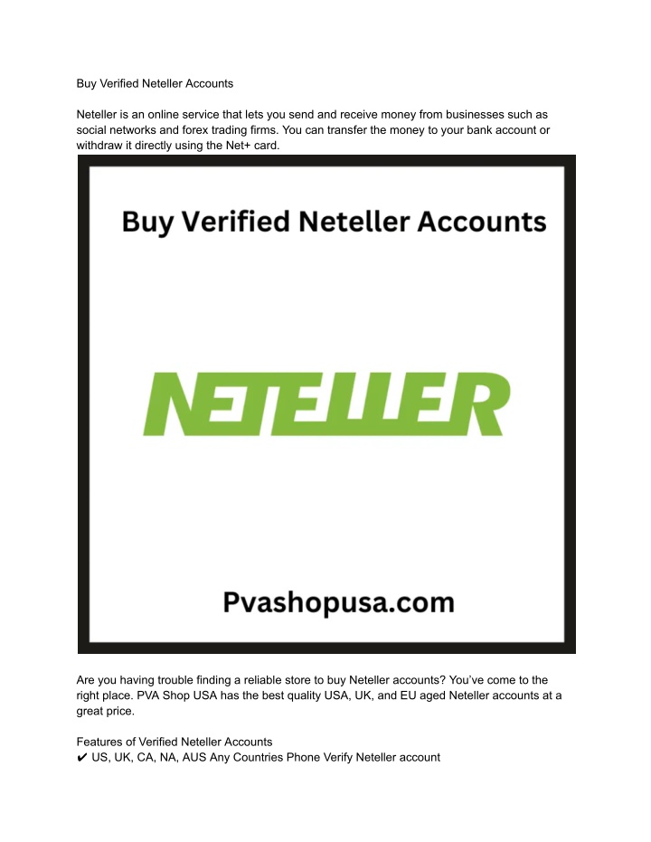 buy verified neteller accounts