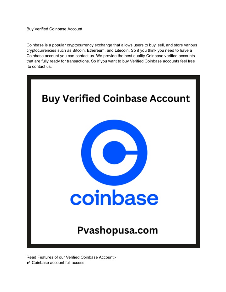 buy verified coinbase account