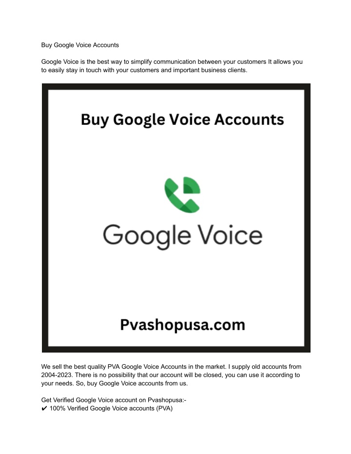 buy google voice accounts