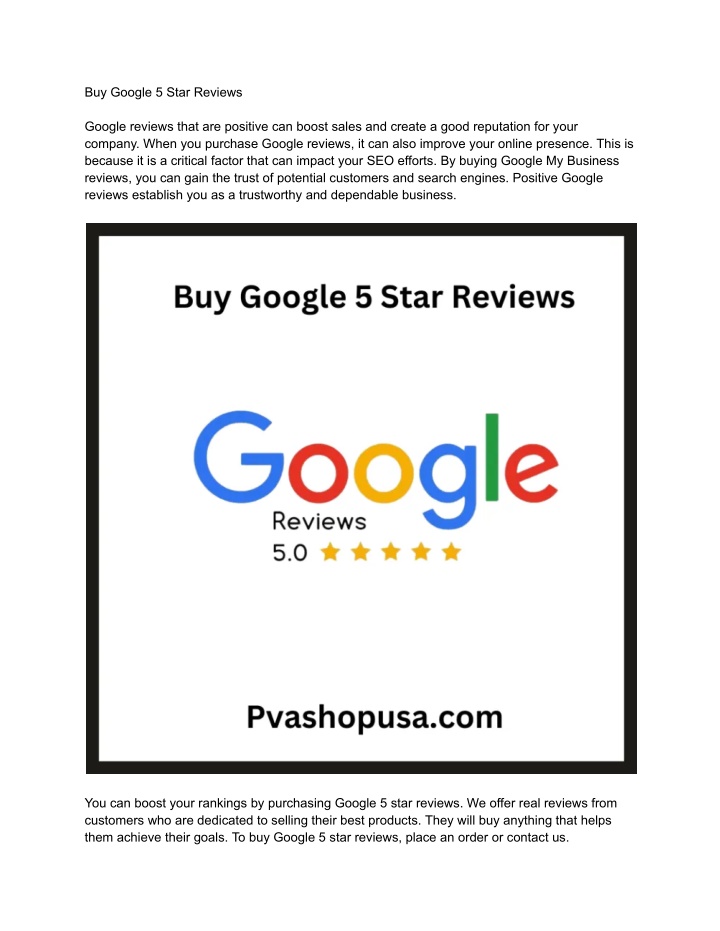 buy google 5 star reviews