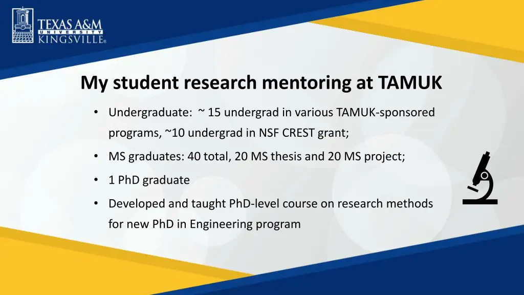 my student research mentoring at tamuk