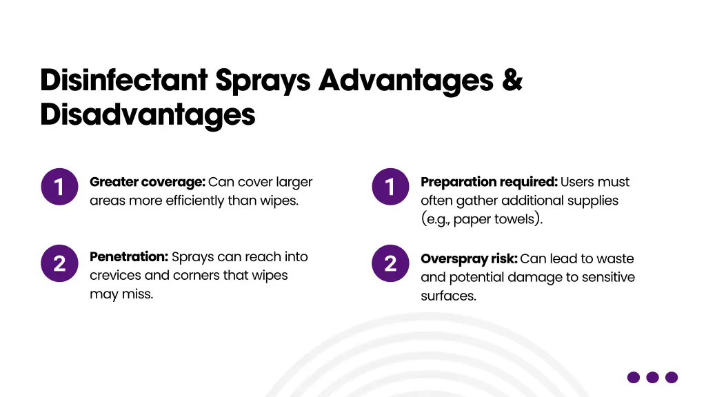 disinfectant sprays advantages disadvantages