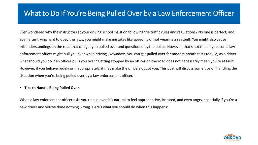 what to do if you re being pulled over 1