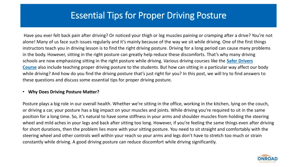 essential tips for proper driving posture 1