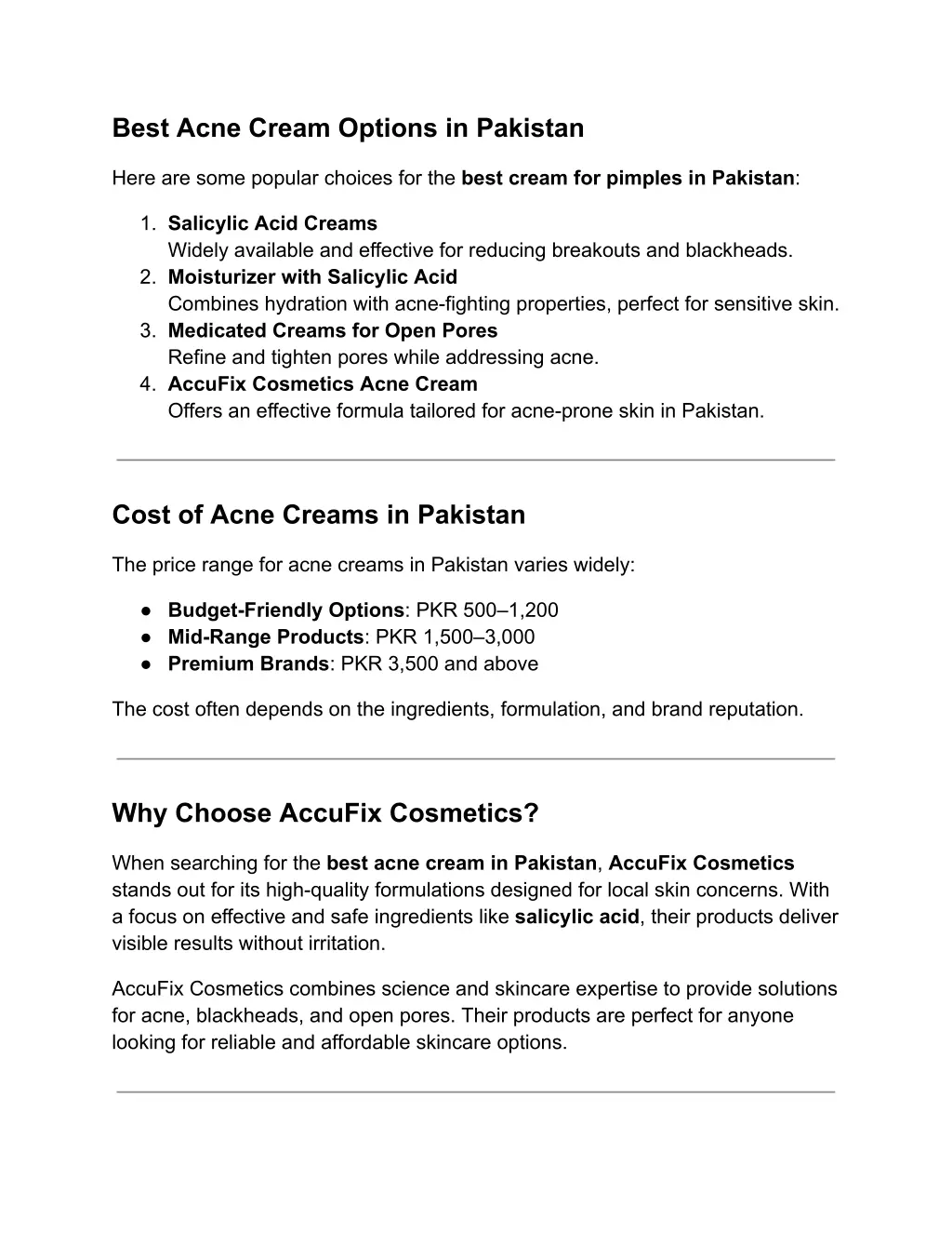 best acne cream options in pakistan