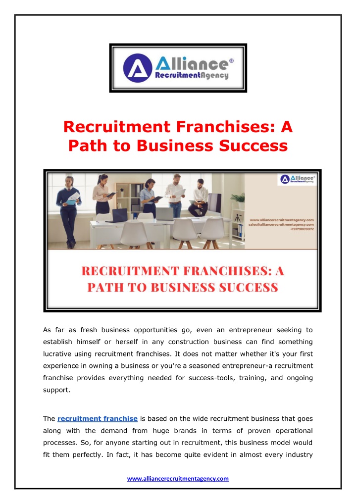 recruitment franchises a path to business success