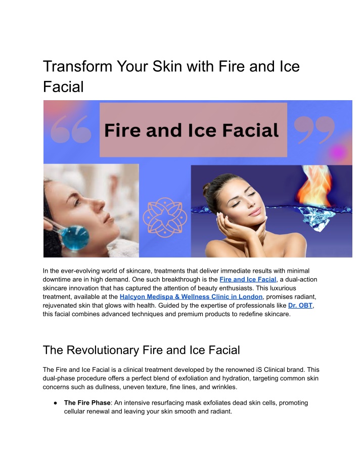 transform your skin with fire and ice facial