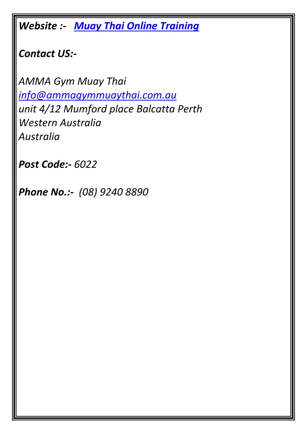 website muay thai online training