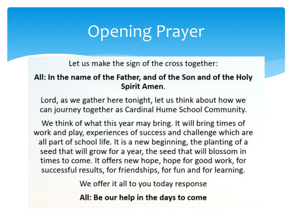 opening prayer