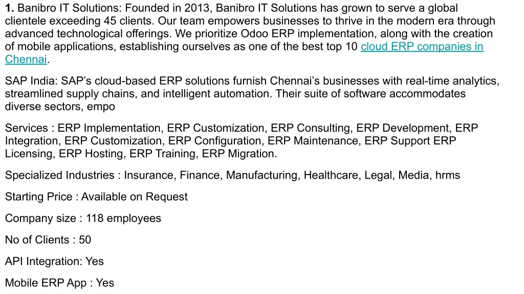 1 banibro it solutions founded in 2013 banibro