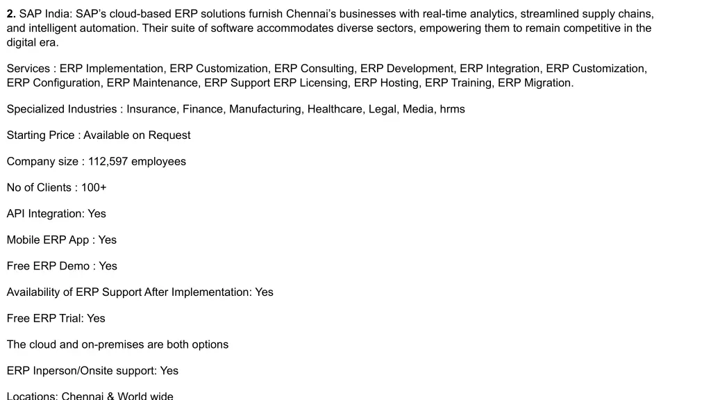 2 sap india sap s cloud based erp solutions