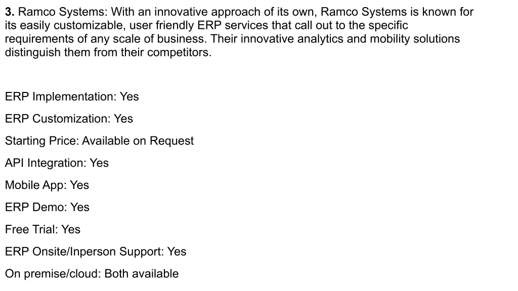 3 ramco systems with an innovative approach