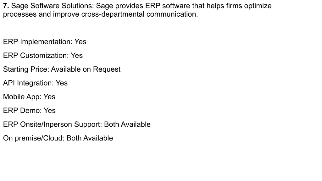 7 sage software solutions sage provides
