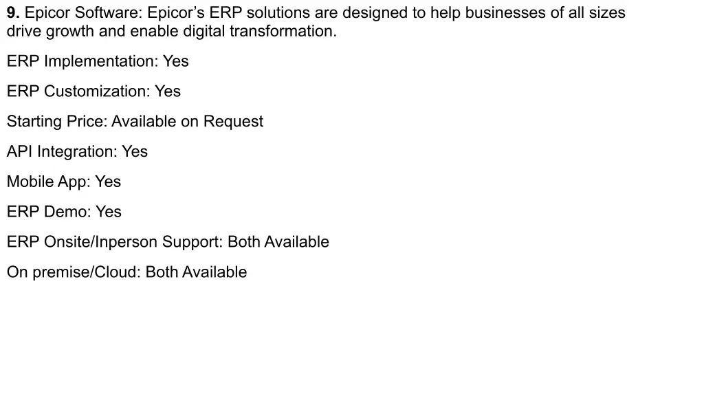 9 epicor software epicor s erp solutions