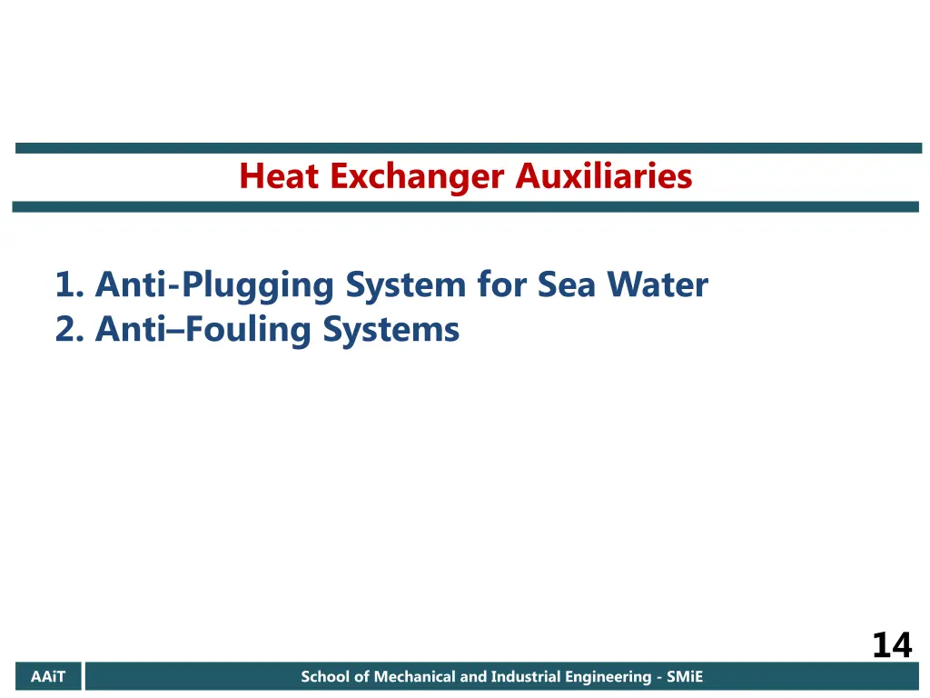 heat exchanger auxiliaries