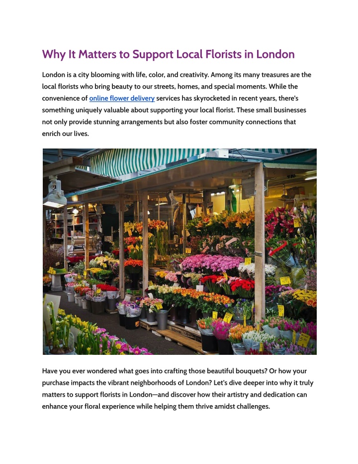 why it matters to support local florists in london