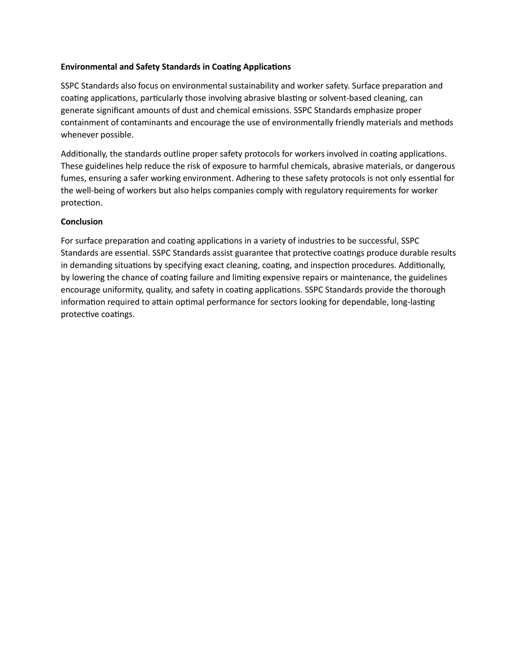 environmental and safety standards in coating