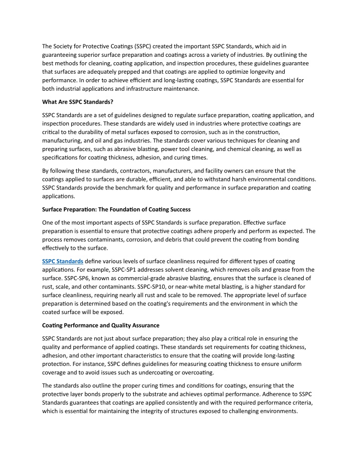 the society for protective coatings sspc created