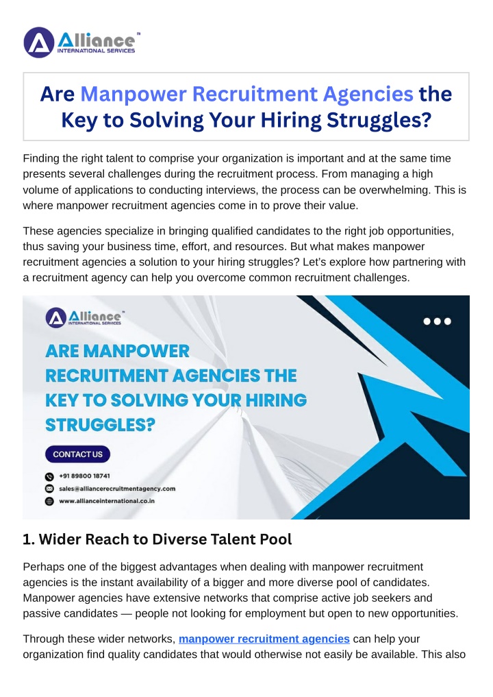 are manpower recruitment agencies