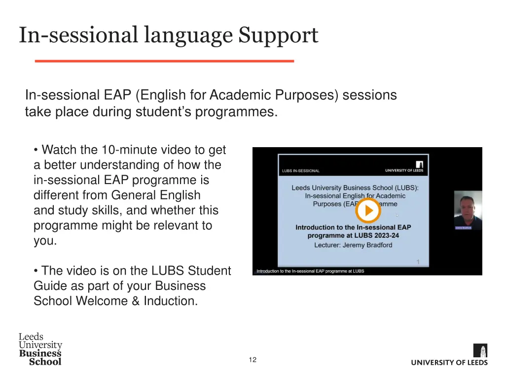 in sessional language support