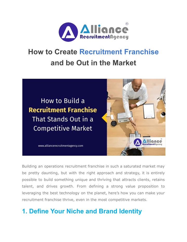 how to create recruitment franchise