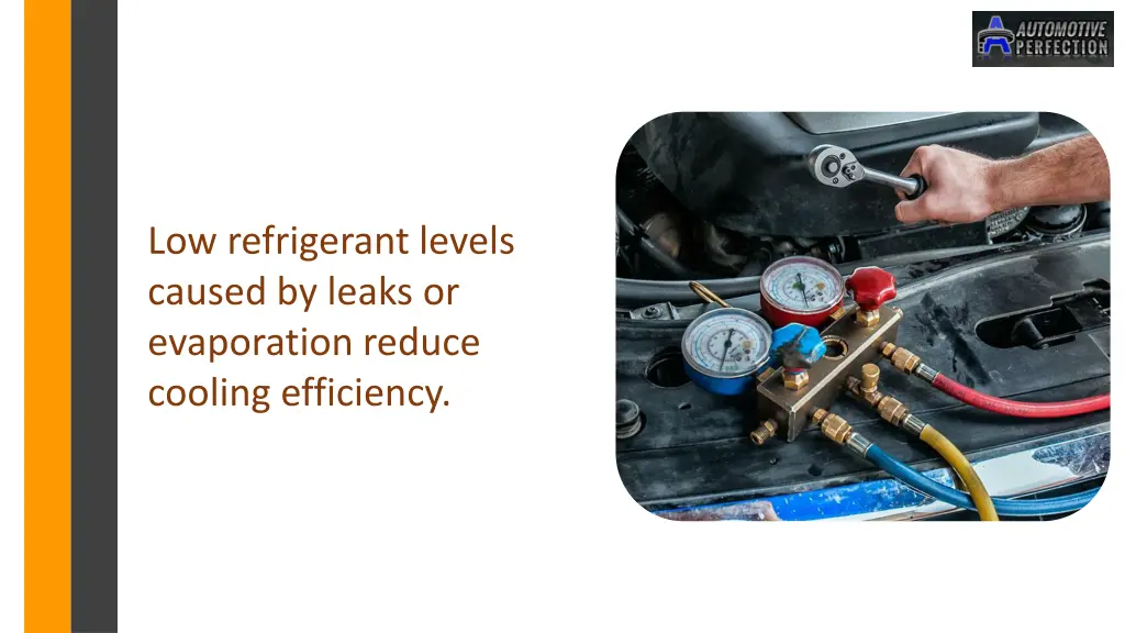 low refrigerant levels caused by leaks