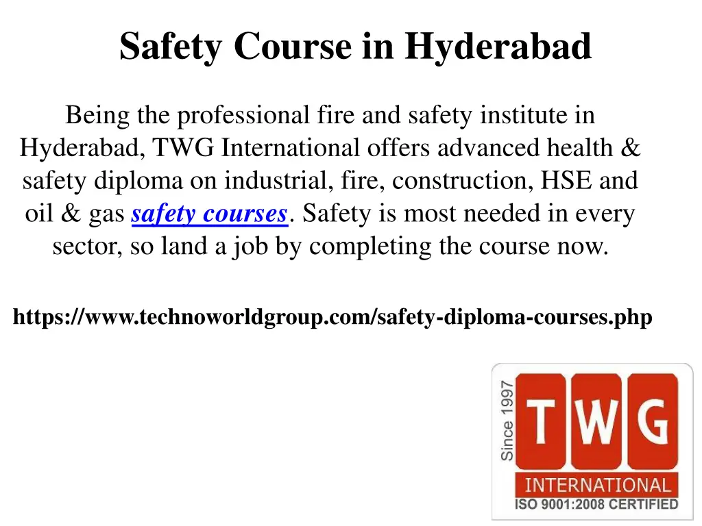 safety course in hyderabad