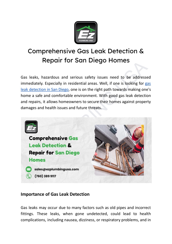 comprehensive gas leak detection repair