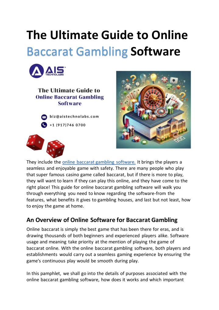 the ultimate guide to online baccarat gambling