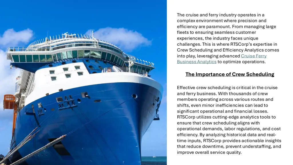 the cruise and ferry industry operates