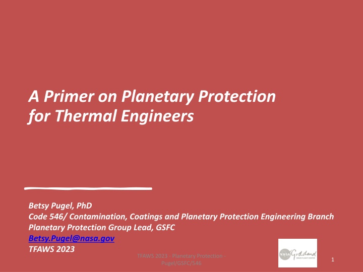 a primer on planetary protection for thermal