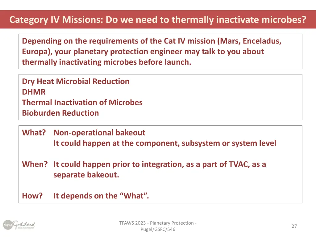 category iv missions do we need to thermally