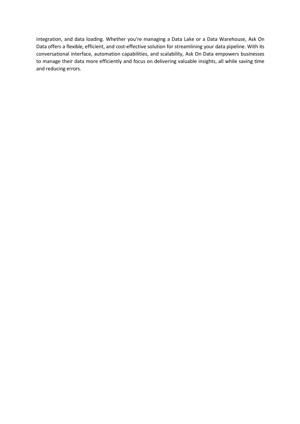 integration and data loading whether