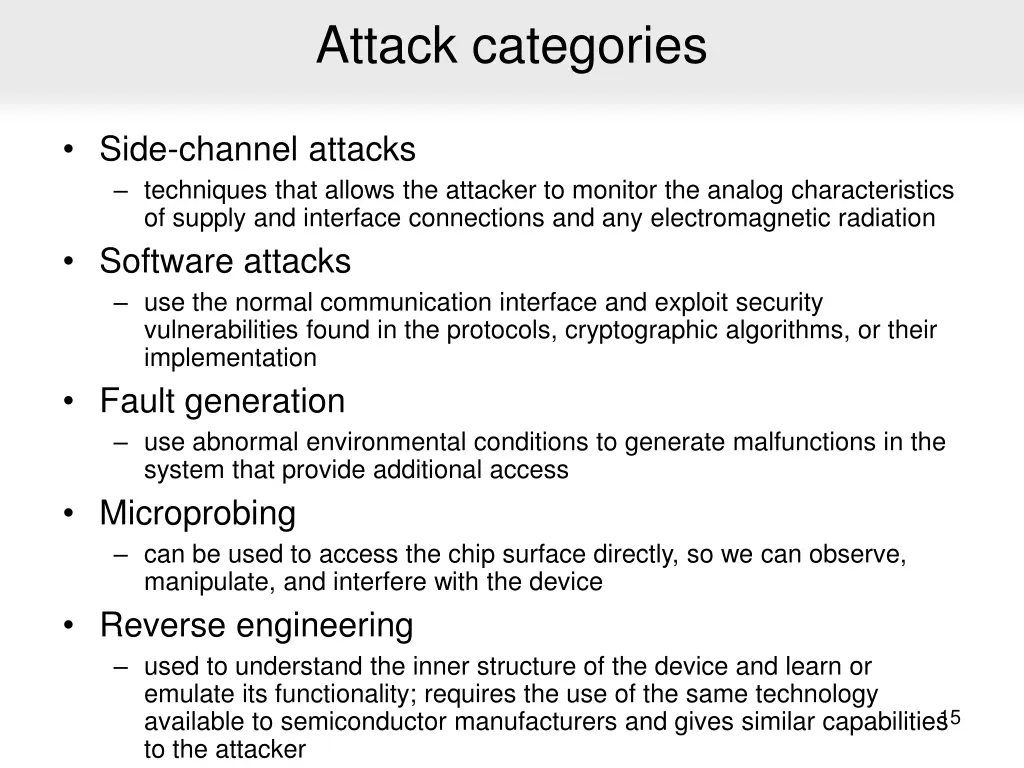 attack categories