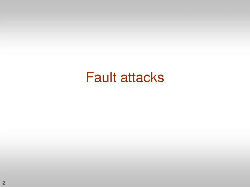 fault attacks