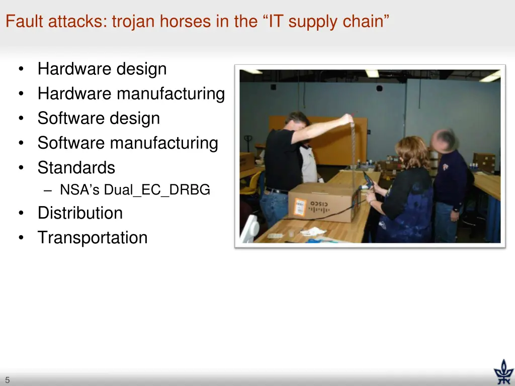 fault attacks trojan horses in the it supply chain