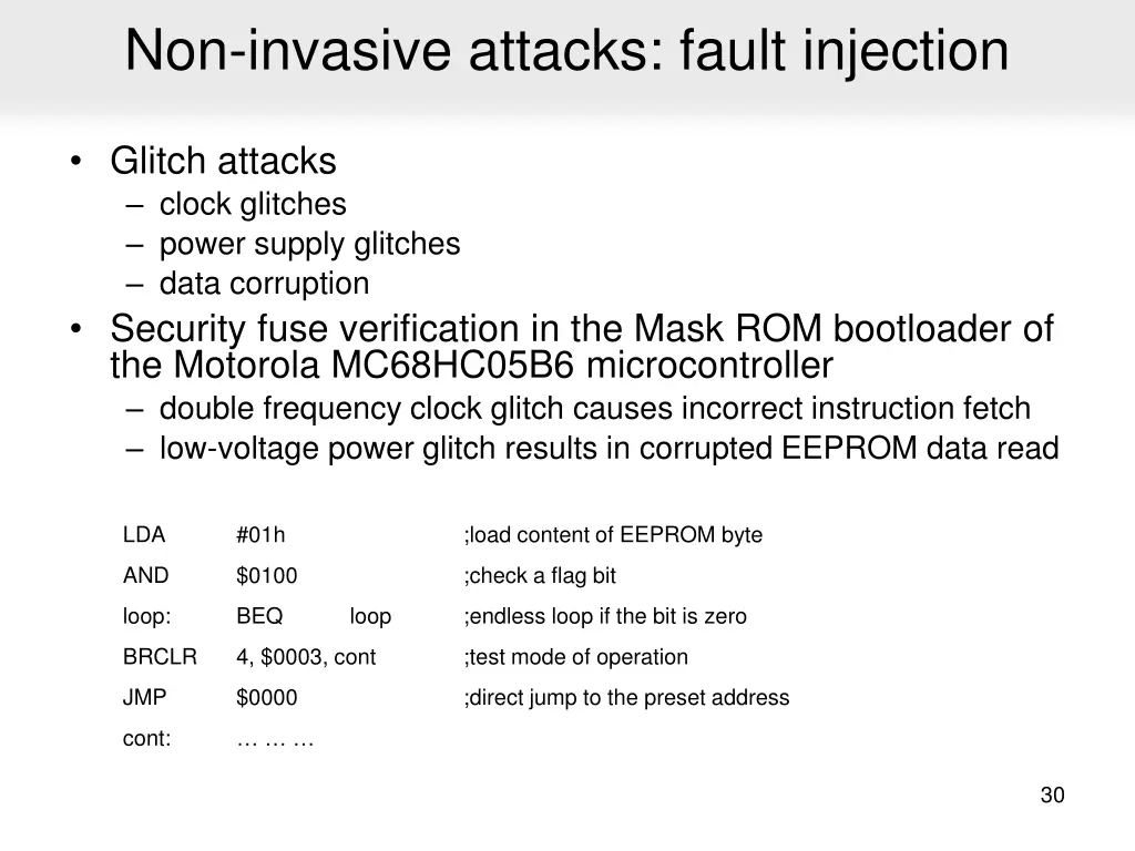 non invasive attacks fault injection